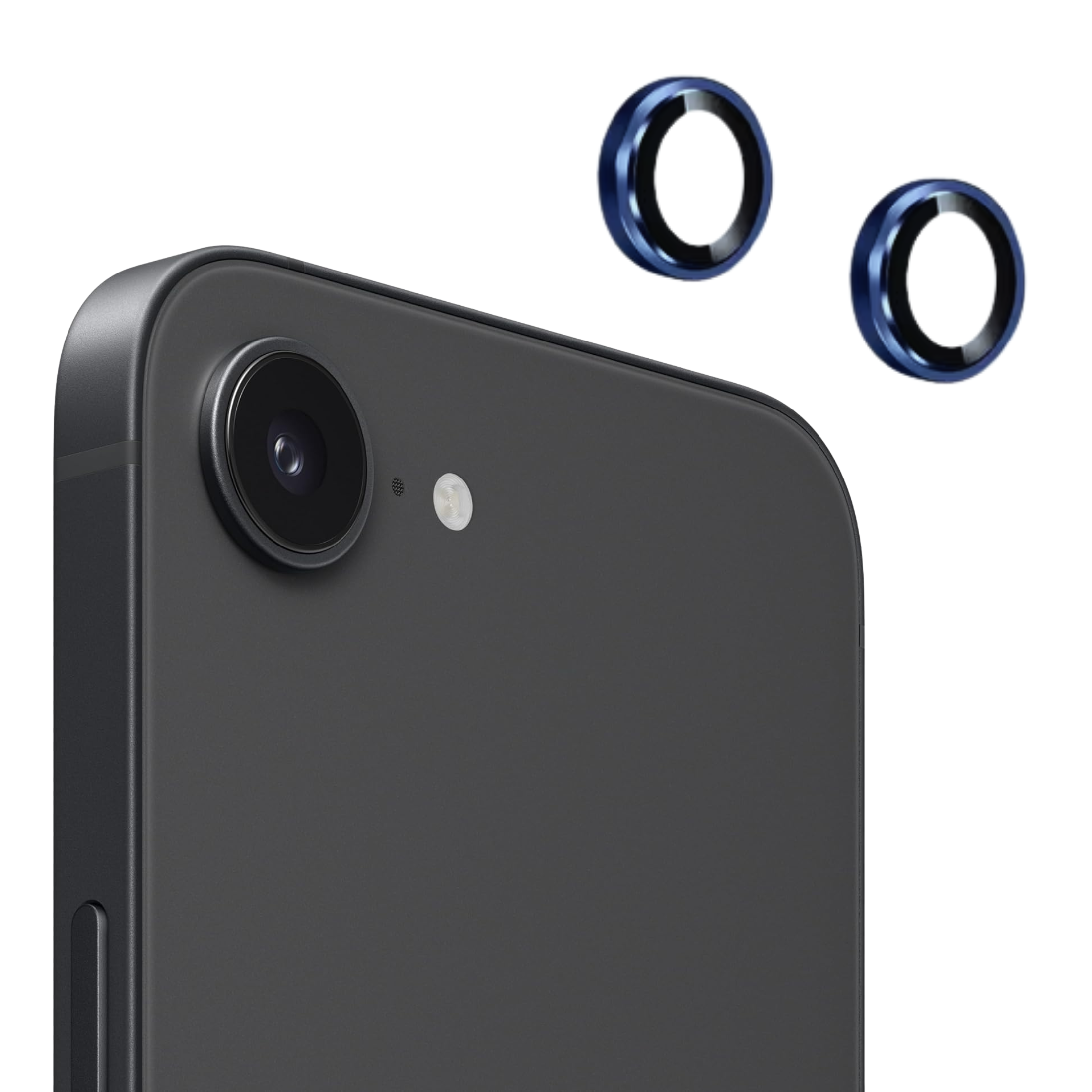 Entronix Camera Lens Protector Compatible with iPhone 16E - Luxury Metal, 2-Piece Combo - Entronix