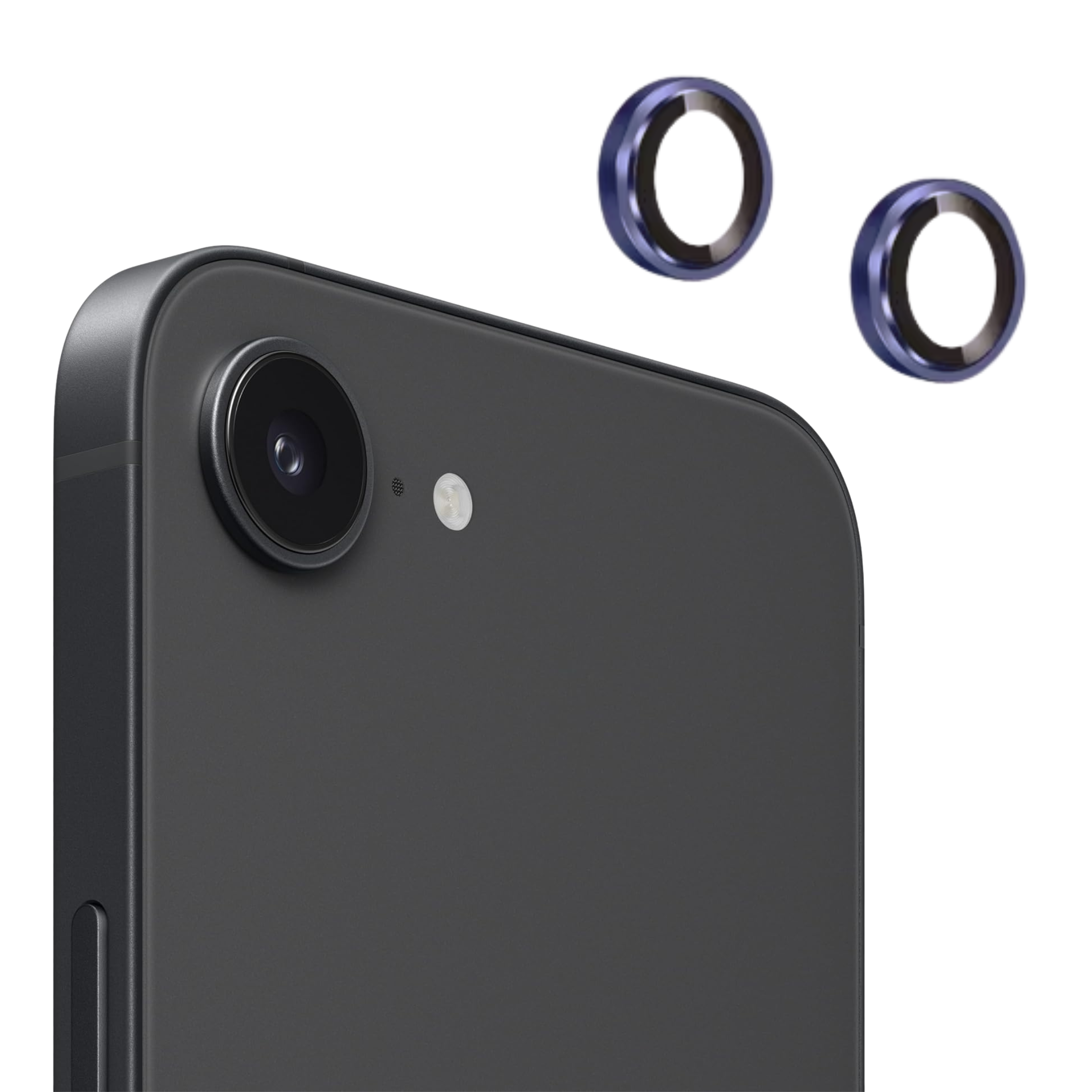 Entronix Camera Lens Protector Compatible with iPhone 16E - Luxury Metal, 2-Piece Combo - Entronix
