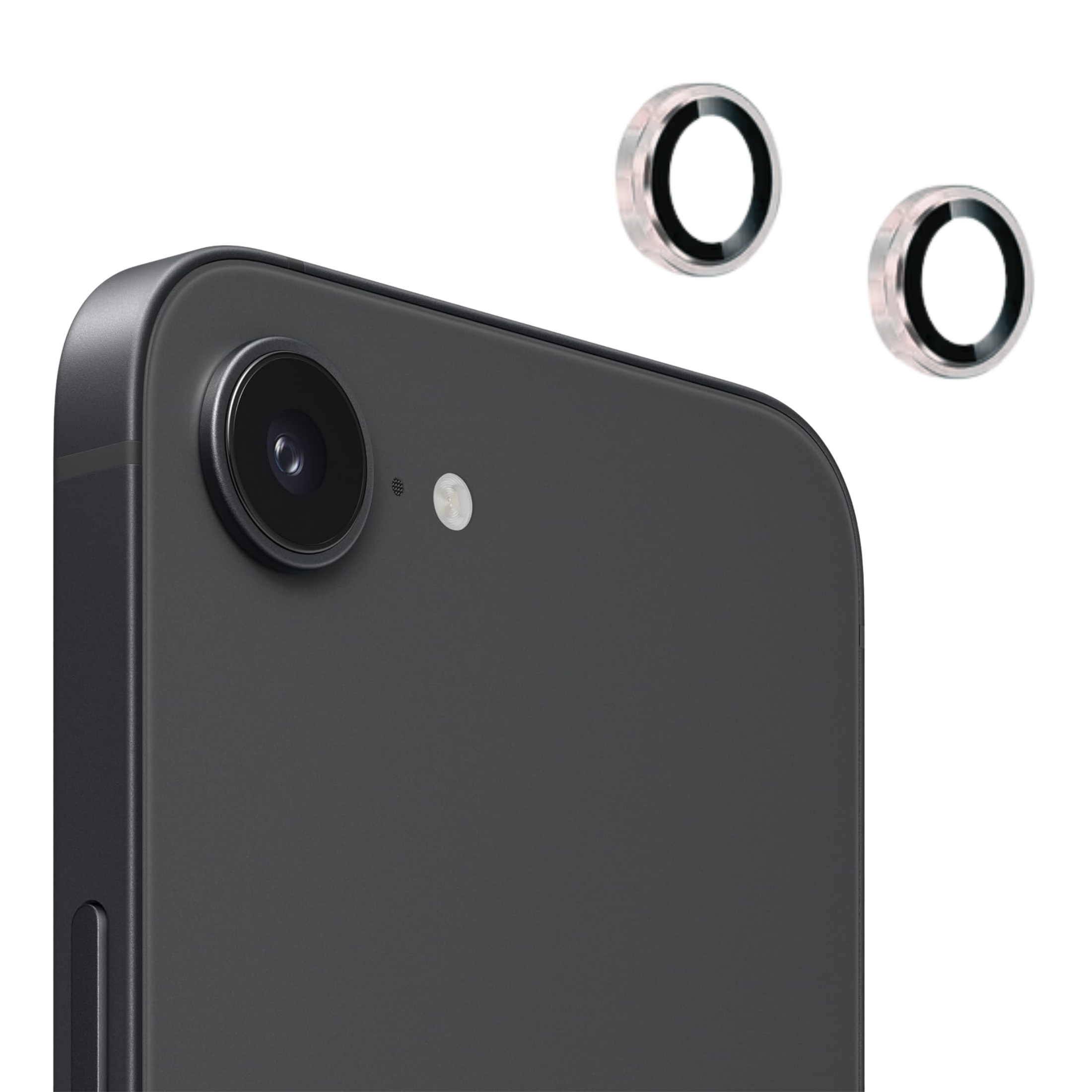 Entronix Camera Lens Protector Compatible with iPhone 16E - Luxury Metal, 2-Piece Combo - Entronix