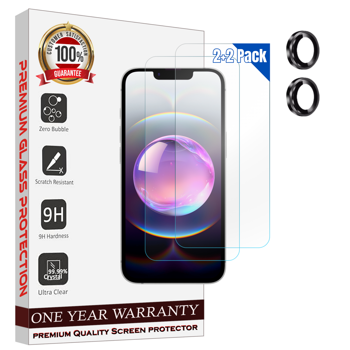 Entronix Clear Screen Protector & Metal Camera Lens Protector Compatible with iPhone 16E - 4-Piece Combo