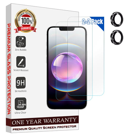 Entronix Clear Screen Protector & Metal Camera Lens Protector Compatible with iPhone 16E - 4-Piece Combo - Entronix