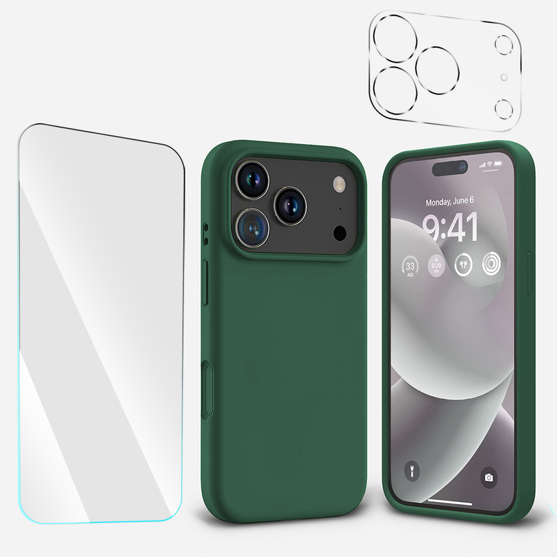 BUi17ProMaxSiliconeGreen1TGClear1Cam