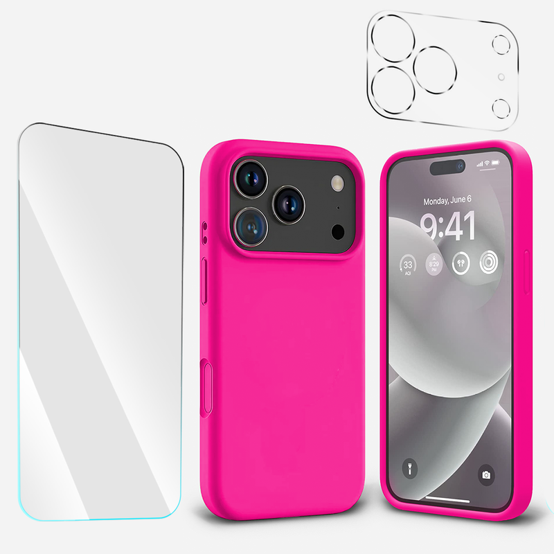 BUi17ProMaxSiliconeHotPink1TGClear1Cam