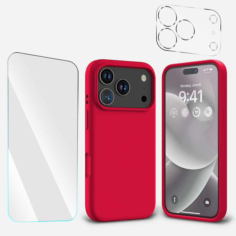 BUi17ProMaxSiliconeRed1TGClear1Cam
