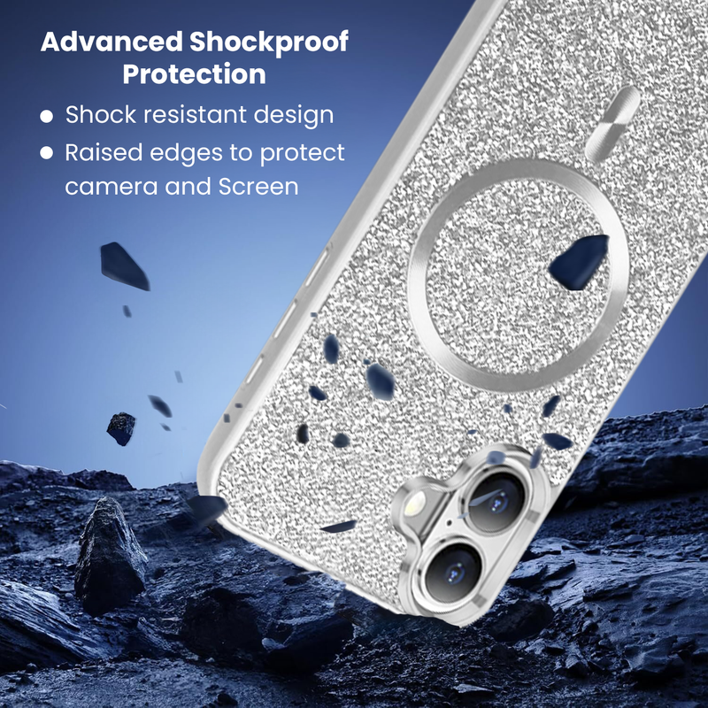 Entronix [Magnetic] Case Compatible with iPhone 17 - Rhinestone-Covered Back