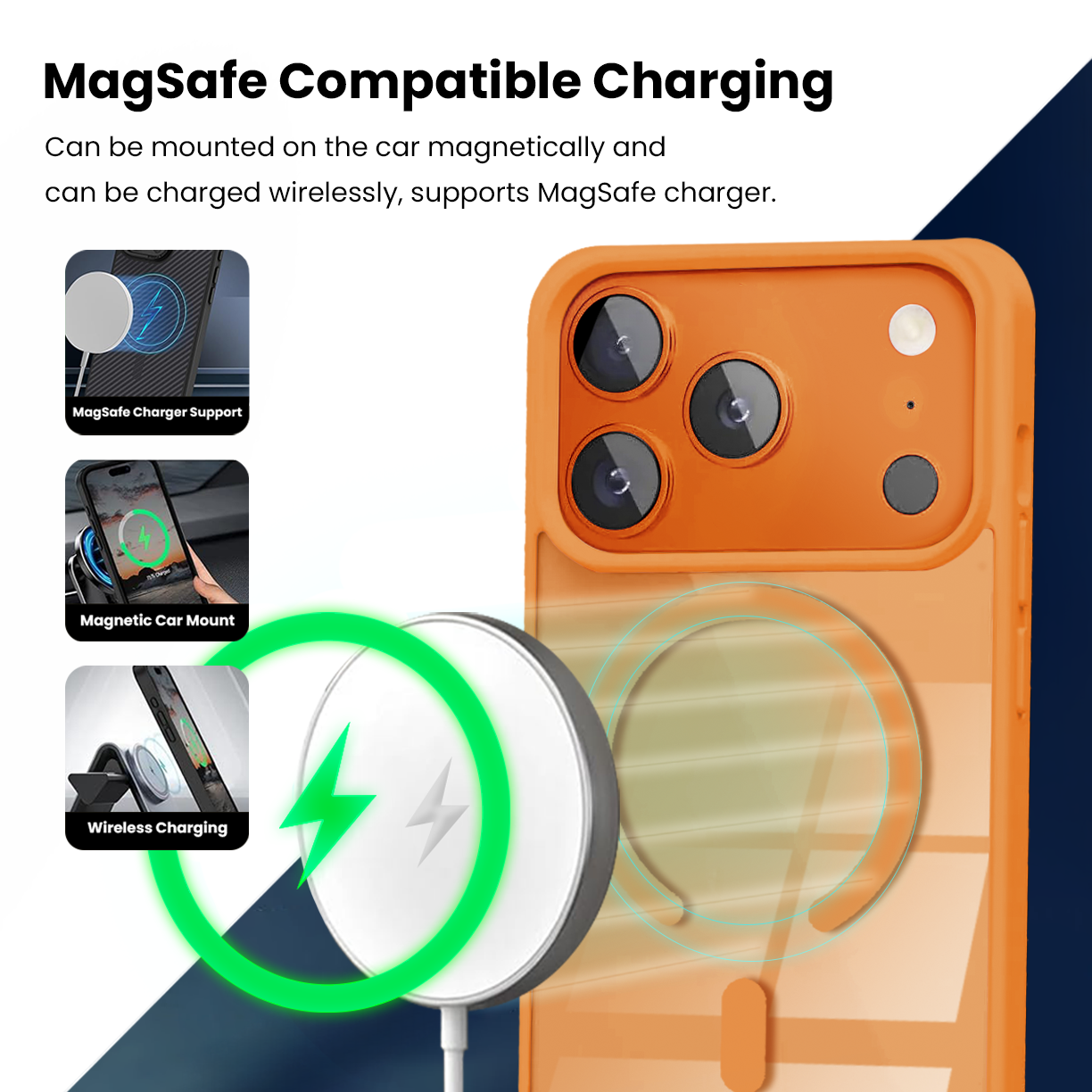 Entronix [Magnetic] Case Compatible with iPhone 17 Pro Max - [Clear Back] Soft Matte Frame - Entronix