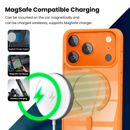 Entronix [Magnetic] Case Compatible with iPhone 17 Pro Max - [Clear Back] Soft Matte Frame - Entronix