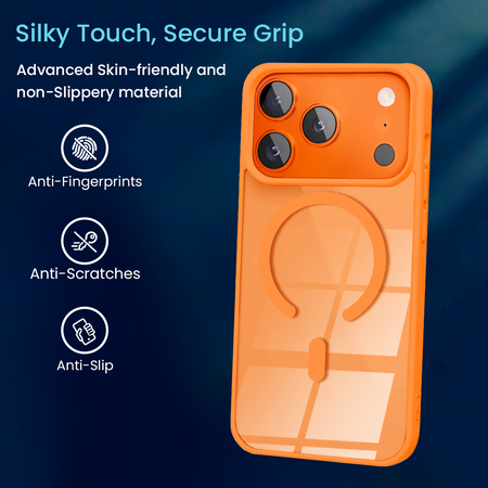 Entronix [Magnetic] Case Compatible with iPhone 17 Pro Max - [Clear Back] Soft Matte Frame - Entronix