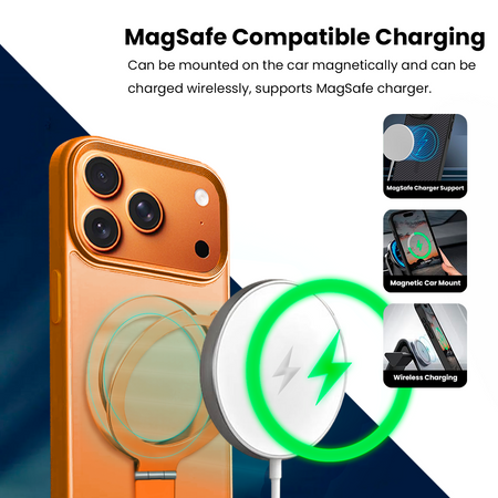 Entronix [Magnetic] Case Compatible with iPhone 17 Pro Max - Translucent Frosted Matte Gripstand - Entronix