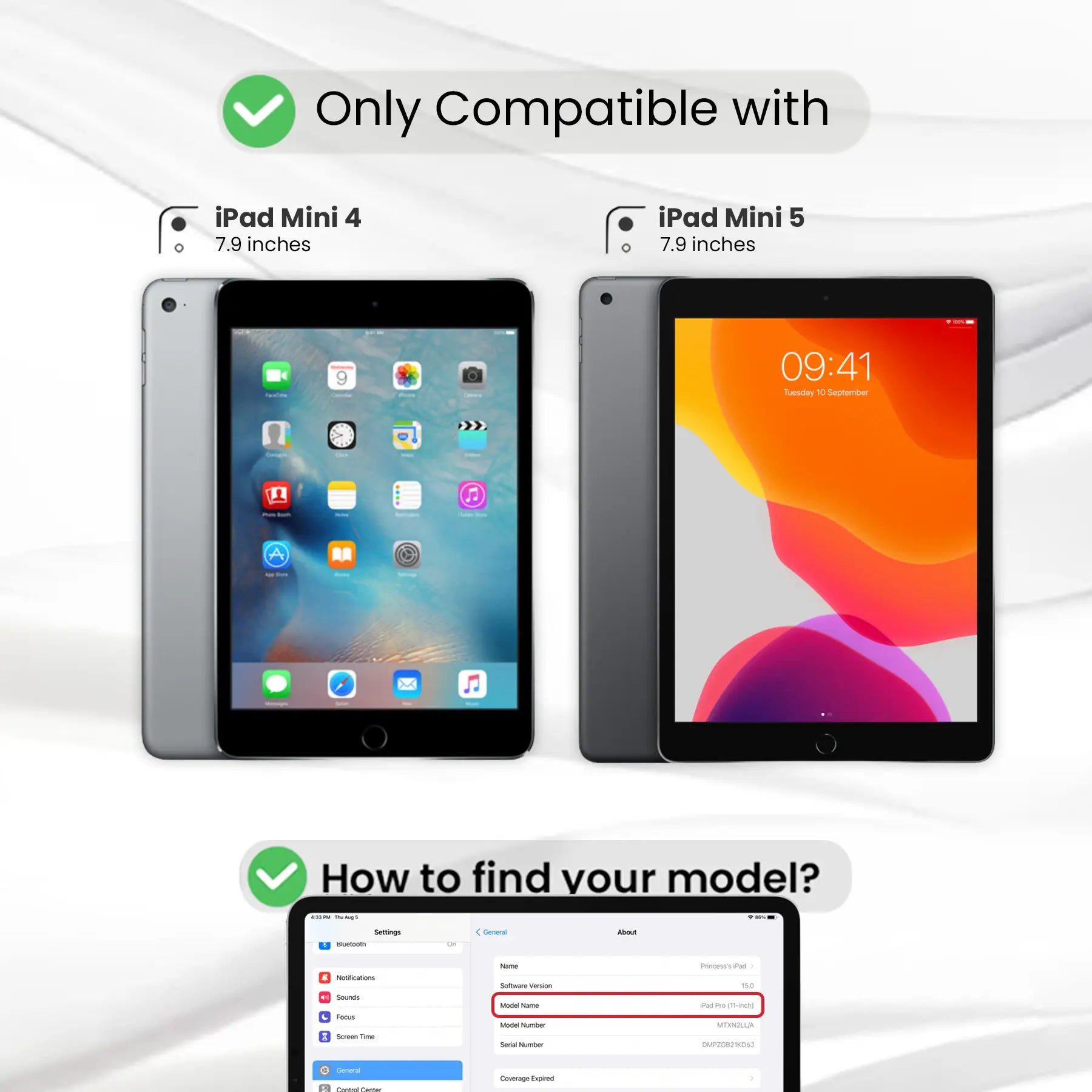 Entronix Clear Screen Protector Compatible with iPad Mini 7.9" (5/4th Gen) - 2-Piece Combo