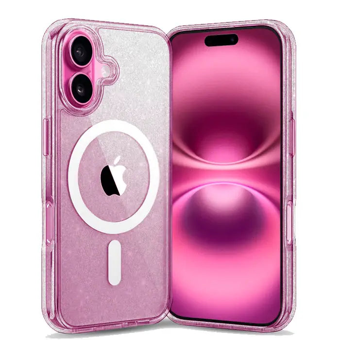 Entronix Apple iPhone 16 Plus [Magnetic-Compatible] Crystal Clear Case - Glitter - Entro Retail
