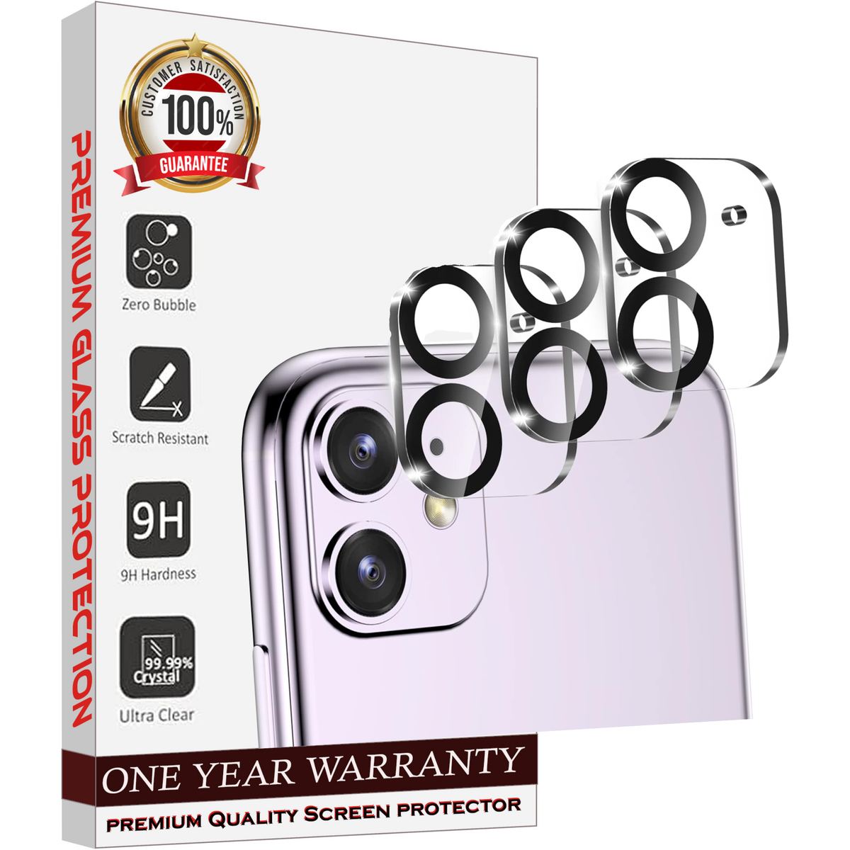 Entronix 3-Pack for Apple iPhone 12 Mini, Clear Camera Lens Protector, Easy Installation - Entro Retail