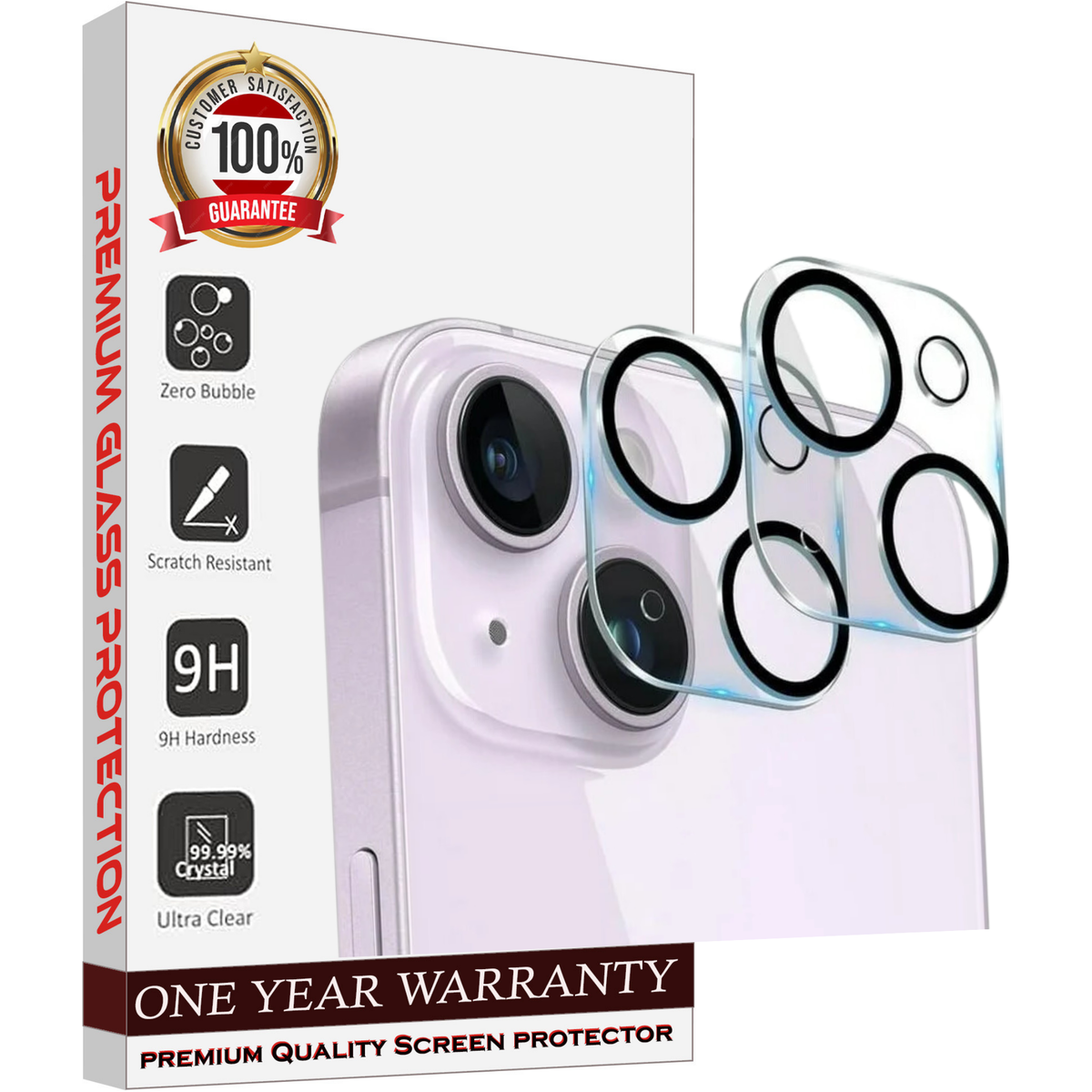 Entronix 2-Pack for Apple iPhone 14, Clear Camera Lens Protector, Easy Installation - Entro Retail