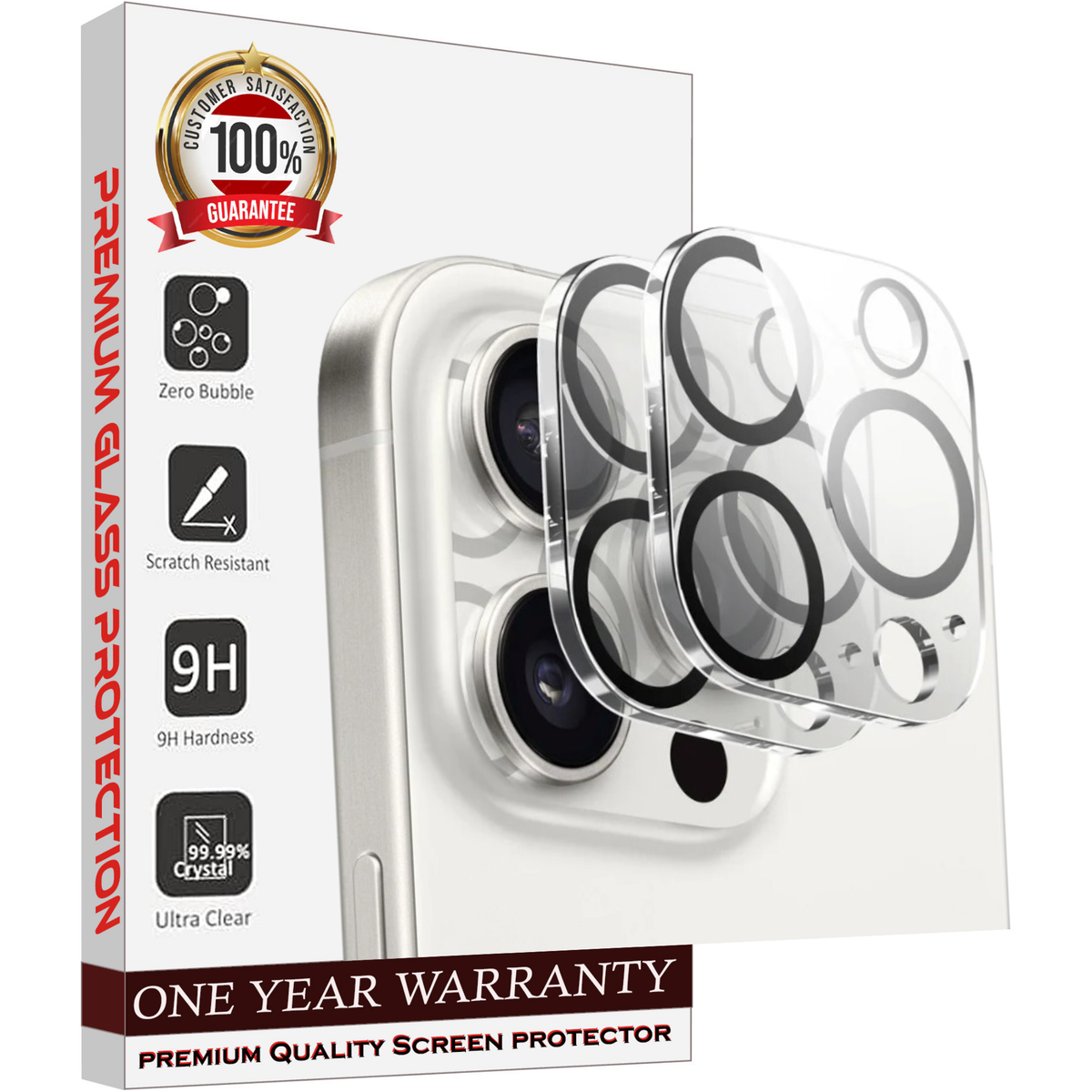 Entronix Clear Camera Lens Protector Compatible with iPhone 16 Pro - 2-Piece Combo