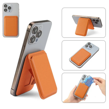 Entronix Leather Magnetic Wallet Attachment for MagSafe & Magnetic Phone Cases – Slim Card Holder Phone Accessory - Entronix