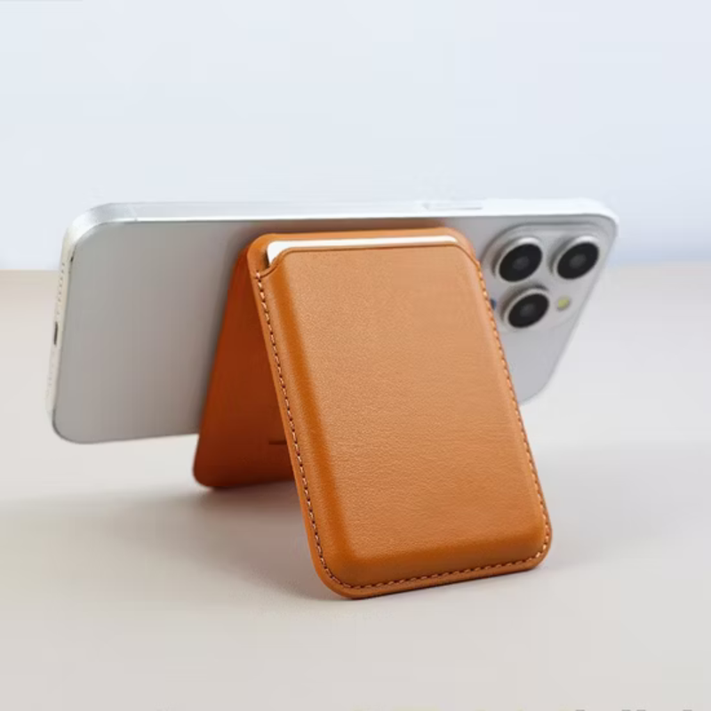 Entronix Leather Magnetic Wallet Attachment for MagSafe & Magnetic Phone Cases – Slim Card Holder Phone Accessory - Entronix