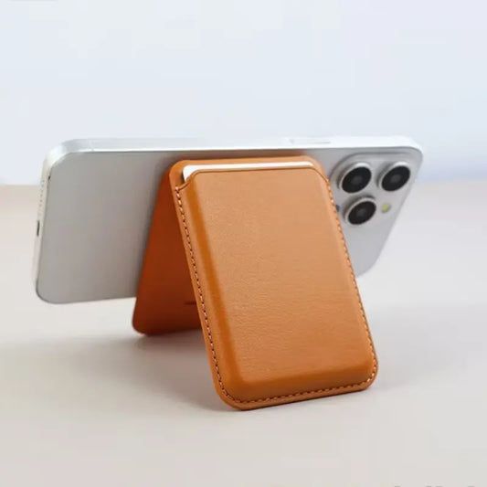 Entronix Leather Magnetic Wallet Attachment for MagSafe & Magnetic Phone Cases – Slim Card Holder Phone Accessory - Entronix
