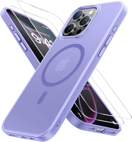 Entronix Apple iPhone 15 Pro Max [Magnetic-Compatible] Clear Case & 2 Tempered Glass Screen Protectors - Entronix