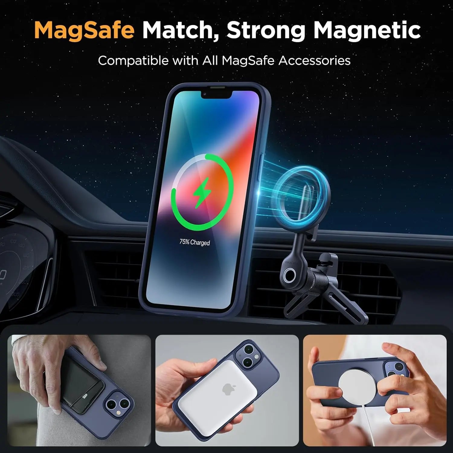 Entronix Apple iPhone 15 [Magnetic-Compatible] Clear Case & 2 Tempered Glass Screen Protectors - Entronix
