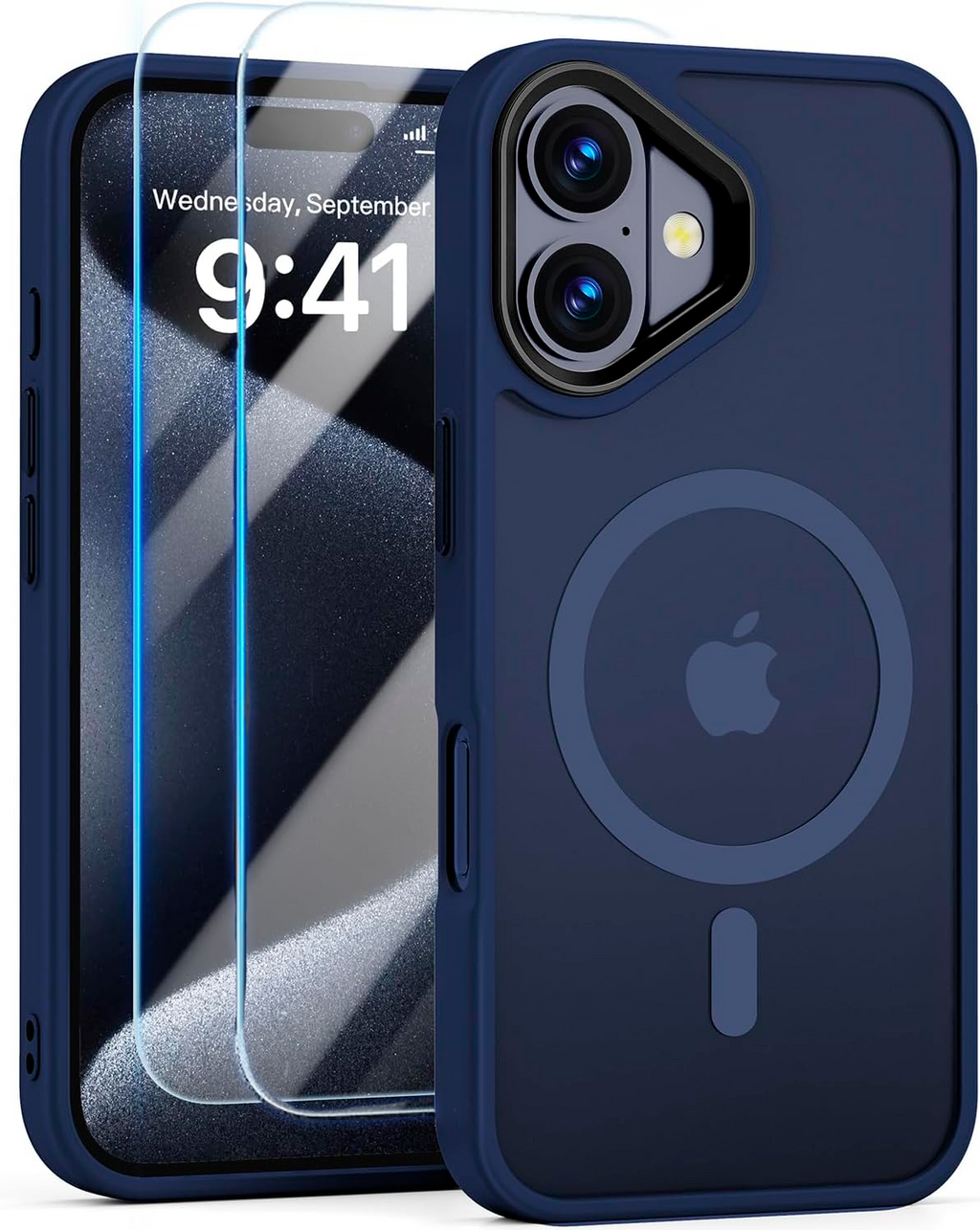 Entronix Apple iPhone 16 Plus [Magnetic-Compatible] Clear Case & 2 Tempered Glass Screen Protectors - Entronix