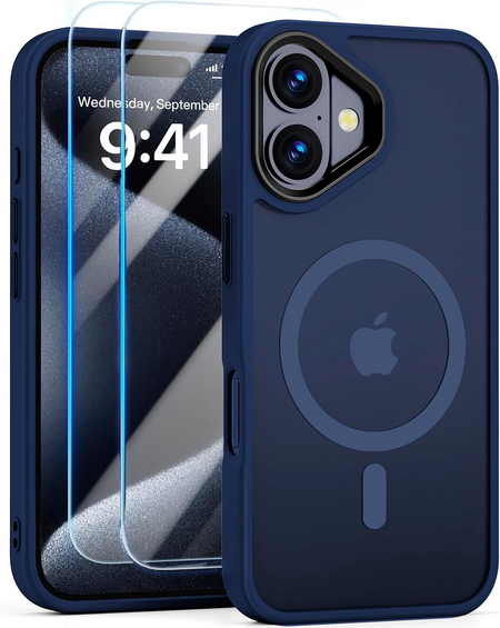 Entronix Apple iPhone 16 Plus [Magnetic-Compatible] Clear Case & 2 Tempered Glass Screen Protectors - Entronix