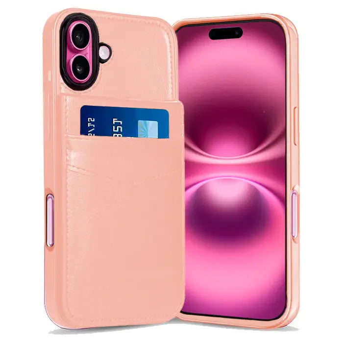 Entronix Wallet Case for Apple iPhone 16 Plus Leather Wallet Card Holder Case, Built In Kickstand with 6 Card Slots Holder - Entro Retail