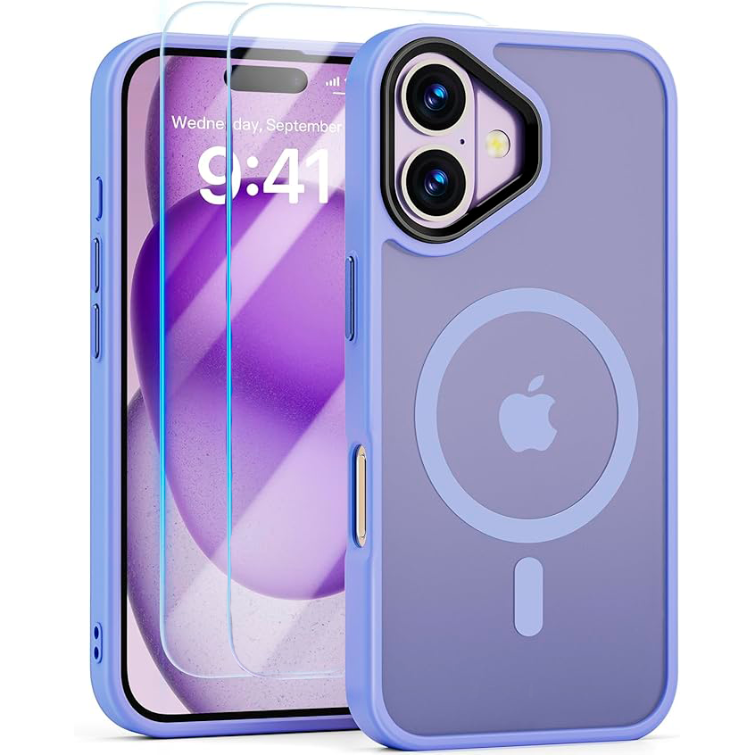 Entronix Apple iPhone 16 [Magnetic-Compatible] Clear Case & 2 Tempered Glass Screen Protectors - Entronix