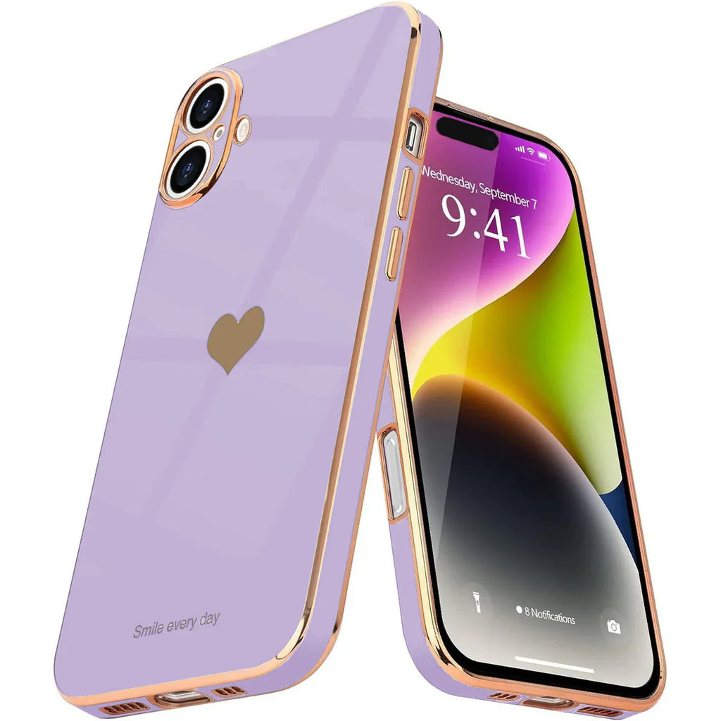 Entronix Apple iPhone 16 Plus Heart Case - [Smile Everyday] Luxury Heart - Entro Retail