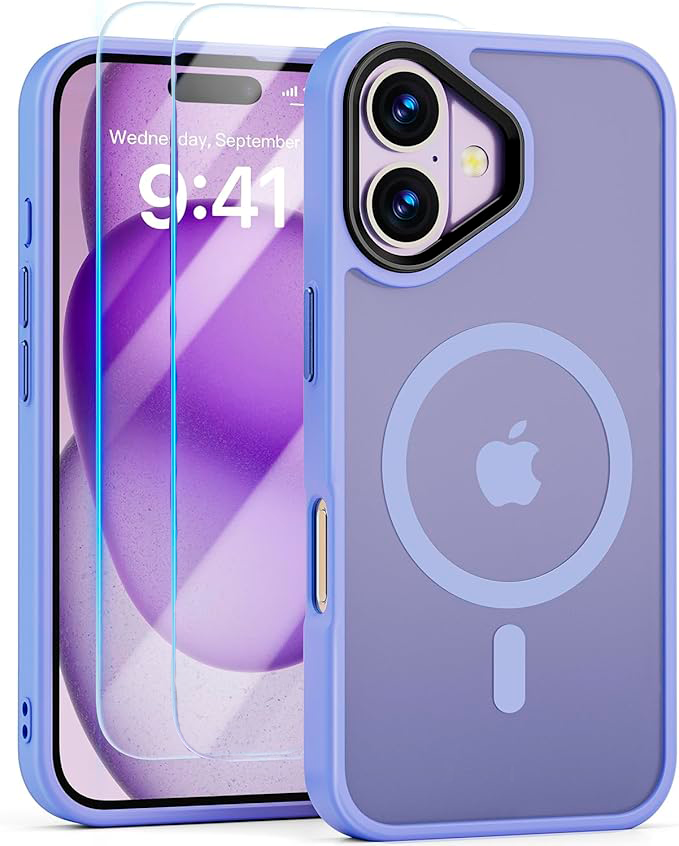 Entronix Apple iPhone 16 Plus [Magnetic-Compatible] Clear Case & 2 Tempered Glass Screen Protectors - Entronix