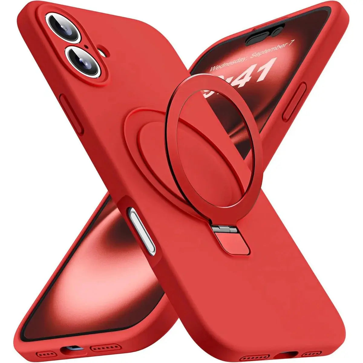 Entronix Silicone Case Designed for Apple iPhone 16 Plus with Stand, Protection Shockproof Dropproof Dustproof Slim Design Phone Cover - Entro Retail