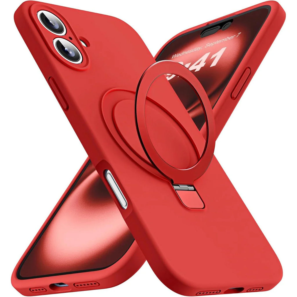 Entronix Silicone Case Designed for Apple iPhone 16 Plus with Stand, Protection Shockproof Dropproof Dustproof Slim Design Phone Cover - Entro Retail
