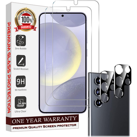 Entronix Case Screen Protector Bundle with Camera Cover for Samsung Galaxy S24 Ultra Clear Built Anti Scratch, Bubble Free Easy Install,2 PACK - Entro Retail