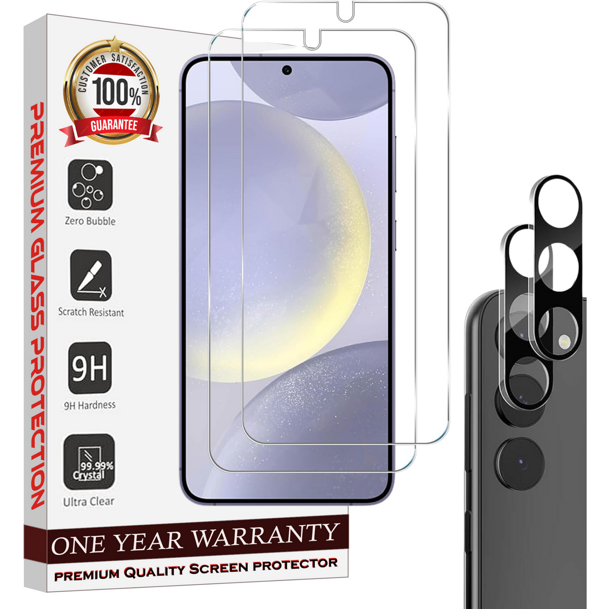 Entronix Case Screen Protector Bundle with Camera Cover for Samsung Galaxy S23 Clear Built Anti Scratch, Bubble Free Easy Install,2 PACK - Entro Retail