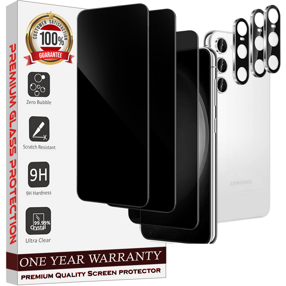 Entronix Case Privacy Screen Protector for Samsung Galaxy S23 Plus with Camera Lens [3+3], Anti-Spy Tempered Film - Entro Retail