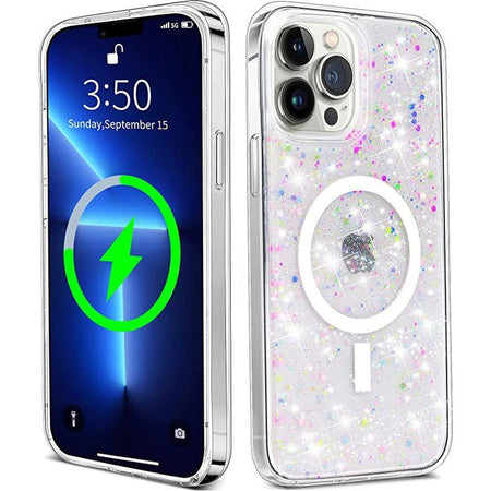 Entronix Apple iPhone 15 Pro Max/14 Pro Max [Magnetic-Compatible] Case - Glitter Flakes, - Entronix