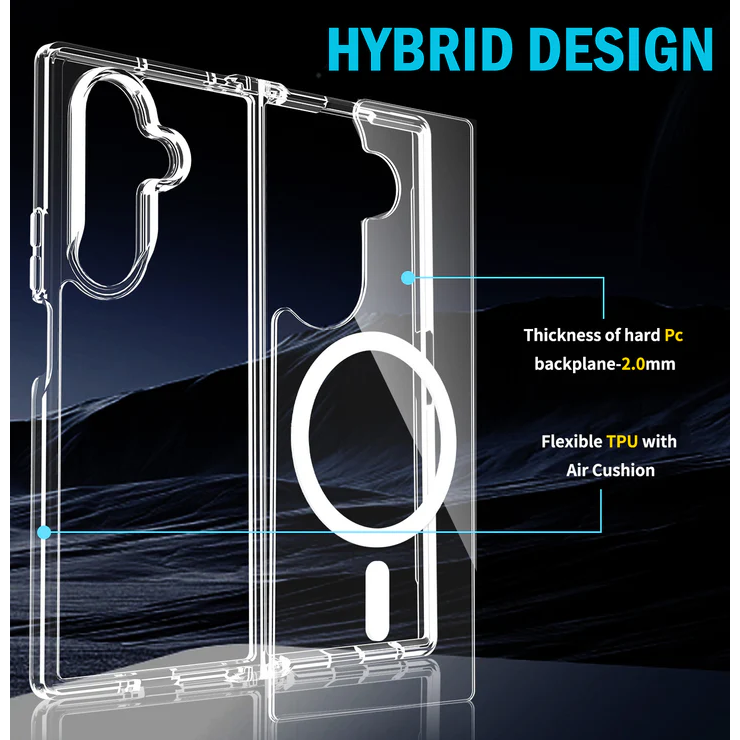 Entronix [Magnetic] Case Compatible with Galaxy Z Fold 7 - [Hard Back] Slim Clear - Entronix