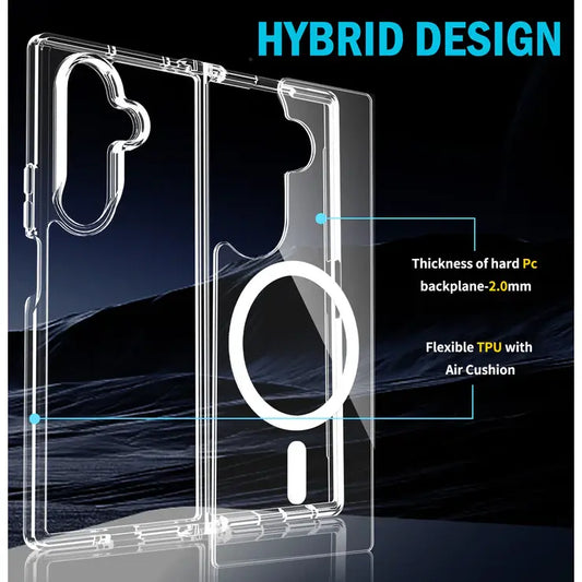 Entronix [Magnetic] Case Compatible with Galaxy Z Fold 7 - [Hard Back] Slim Clear - Entronix