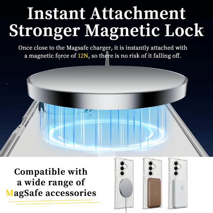 Entronix [Magnetic] Case Compatible with Galaxy Z Fold 7 - [Hard Back] Slim Clear - Entronix