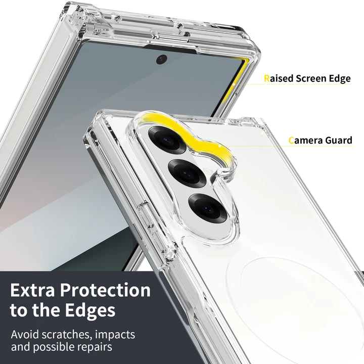 Entronix [Magnetic] Case Compatible with Galaxy Z Fold 7 - [Hard Back] Slim Clear - Entronix