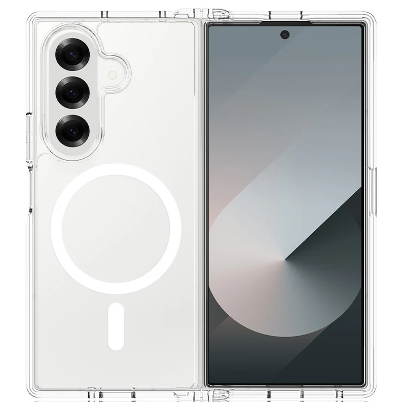 Entronix [Magnetic] Case Compatible with Galaxy Z Fold 7 - [Hard Back] Slim Clear - Entronix