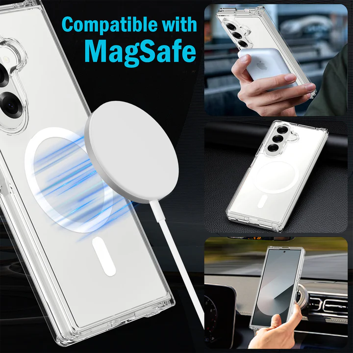 Entronix [Magnetic] Case Compatible with Galaxy Z Fold 7 - [Hard Back] Slim Clear - Entronix